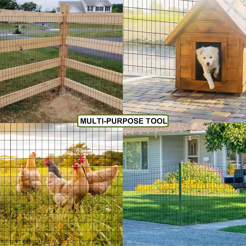 SOTTORICH Wire Fence 24in x 50ft, 2X 3 16GA, Black PVC Coated Garden Fence for Yard Garden Border Fencing Roll Vinyl Coating Metal Wire Mesh for Yard Vegetable Plant Protection Poultry Netting - Image 5